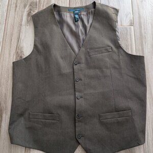 Perry Ellis Men's Vest XXL – Brown Stretch Formal Dress Vest